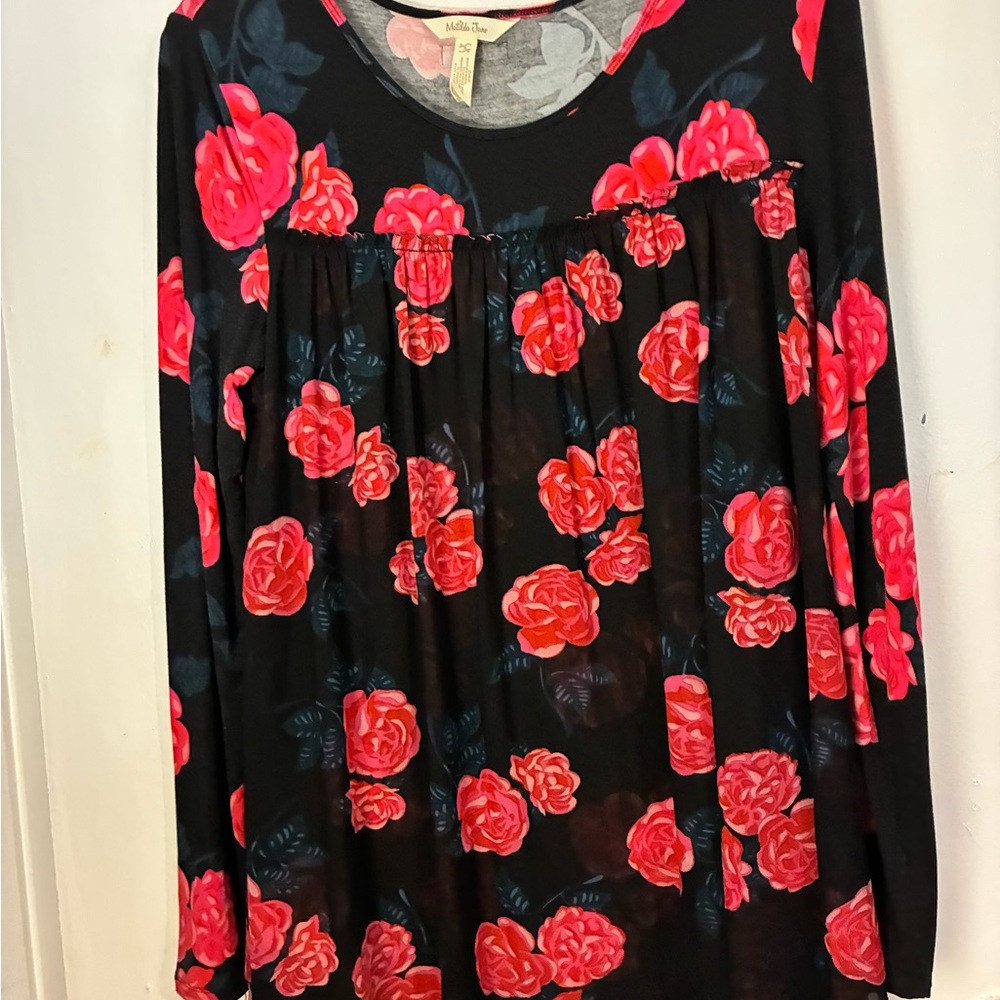 Matilda Jane Black and Red Floral Blouse